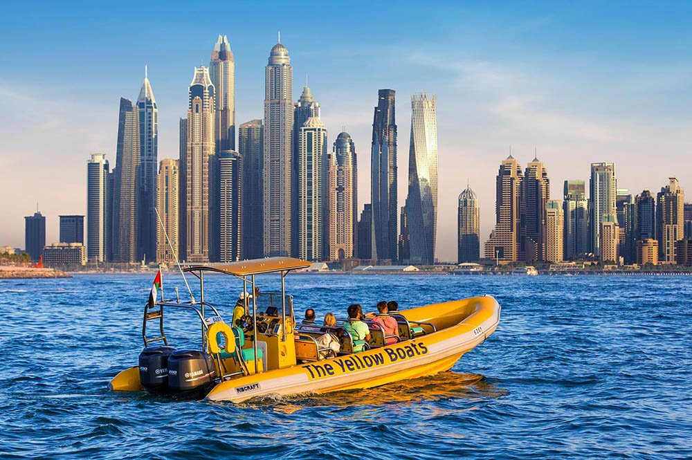 Yellow boat Dubai sightseeing tour