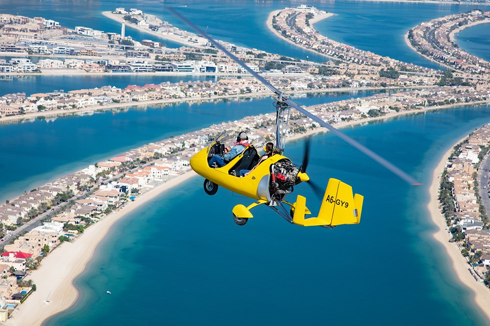 Exciting Gyrocopter Flight Ride Over Dubai's Skies
