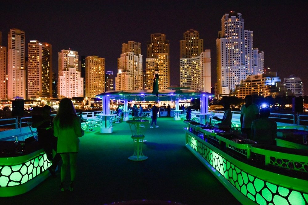 Unmatched city views from Upper Deck of the Mega Yacht
