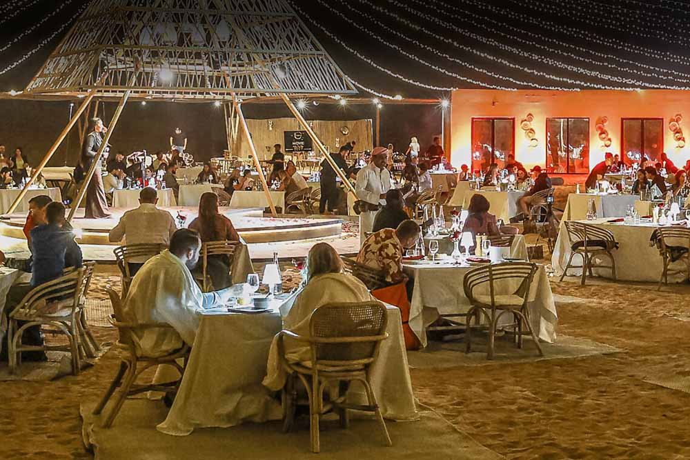 Guests enjoying the Sonara campsite in Dubai