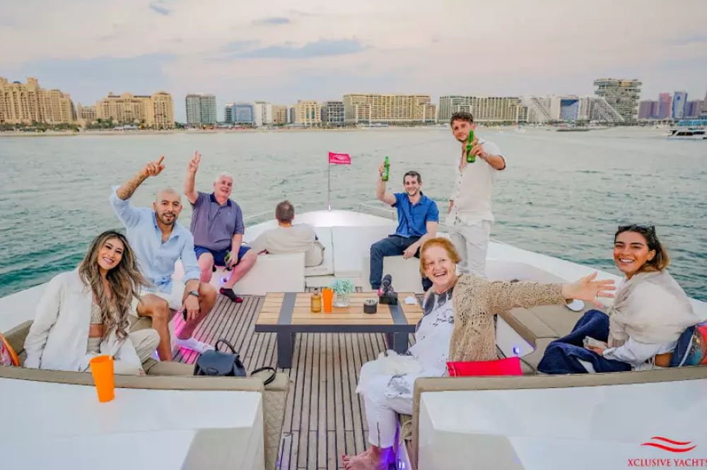 Guests partying in Dubai on Xclusive Superyacht