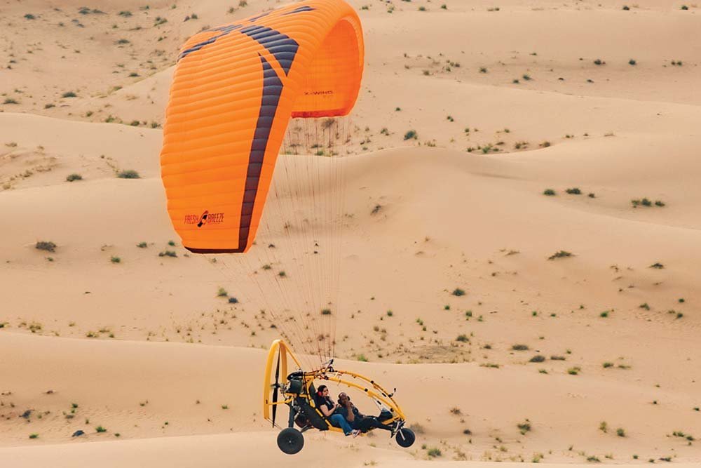 Paramotor Flight Desert Sunrise
