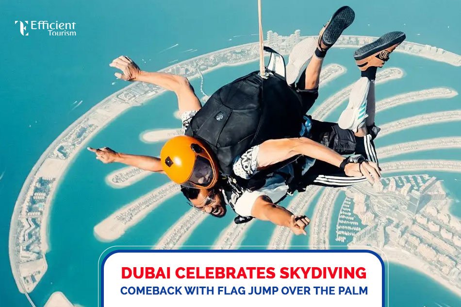 Dubai Celebrates Skydiving Comeback with Flag Jump Over the Palm